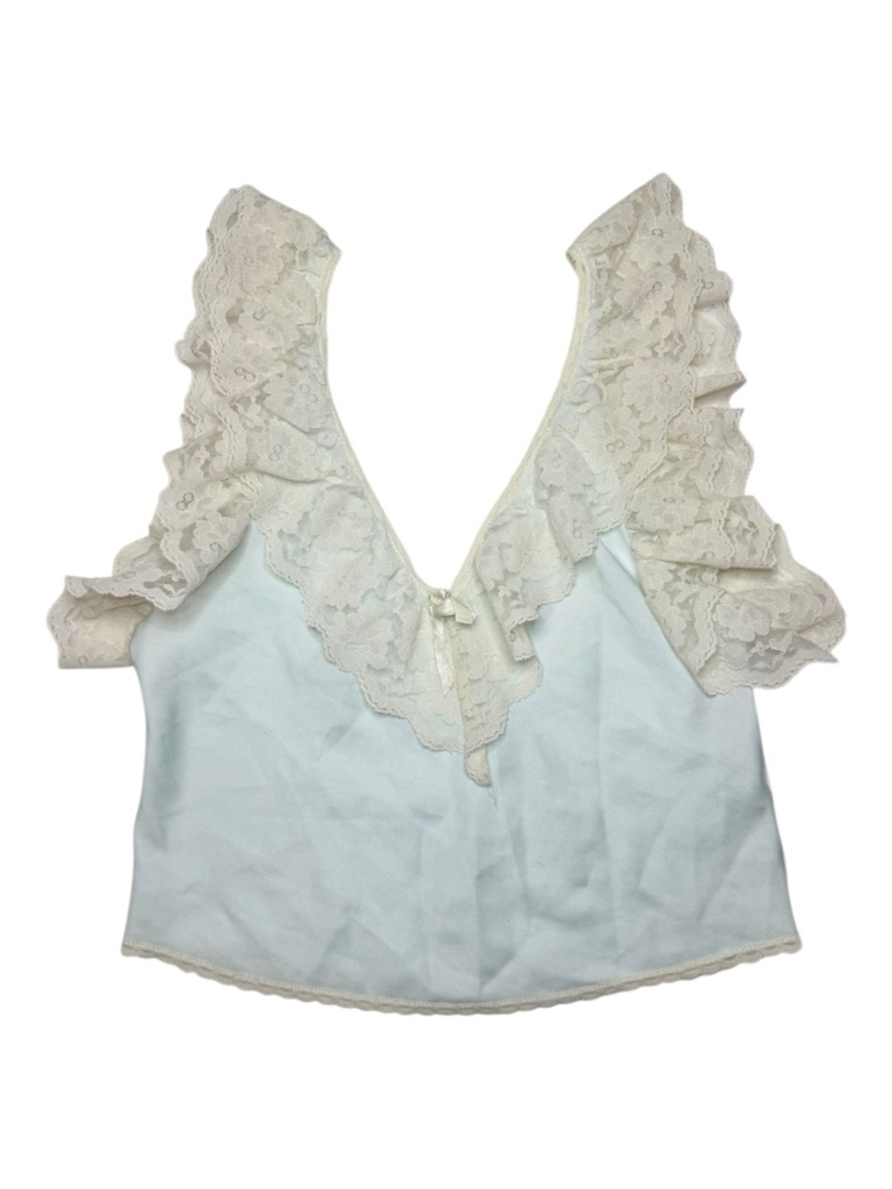 Vintage 80s Blue Camisole Sleep Top Size Small